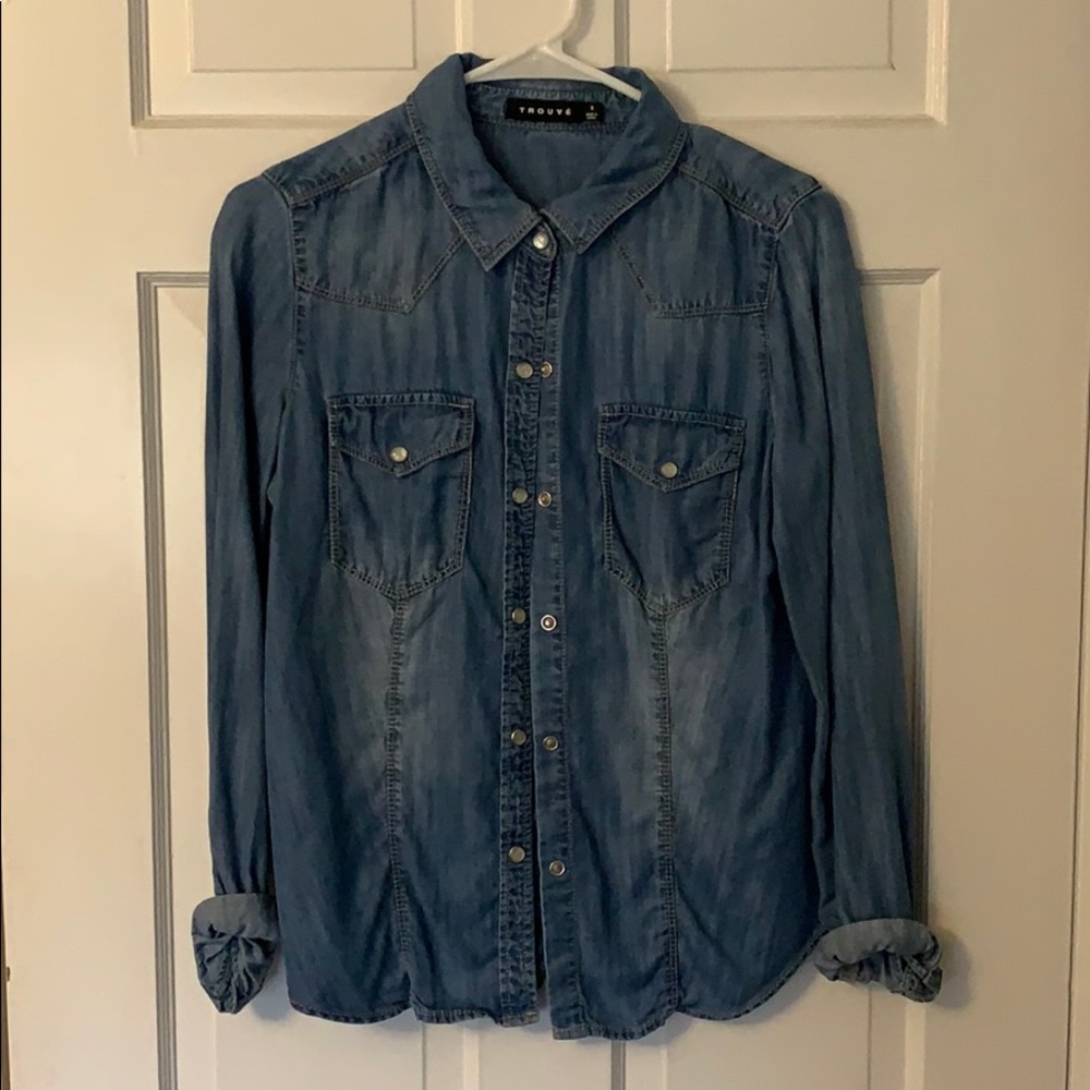 Denim button down